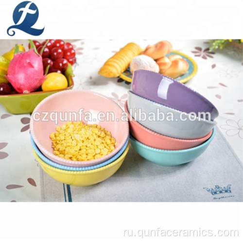 Посуда Круглая цветная миска для макарон Керамическая миска